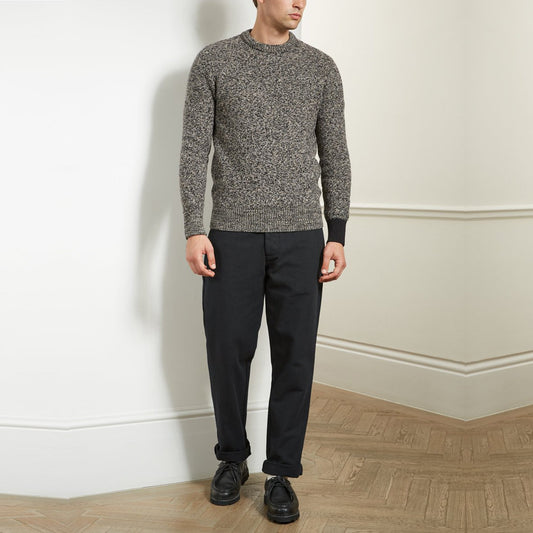 - Blenheim - Wool Knitted Jumper - Black/Beige