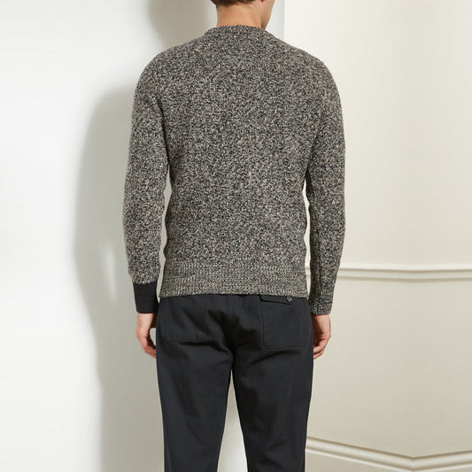 - Blenheim - Wool Knitted Jumper - Black/Beige