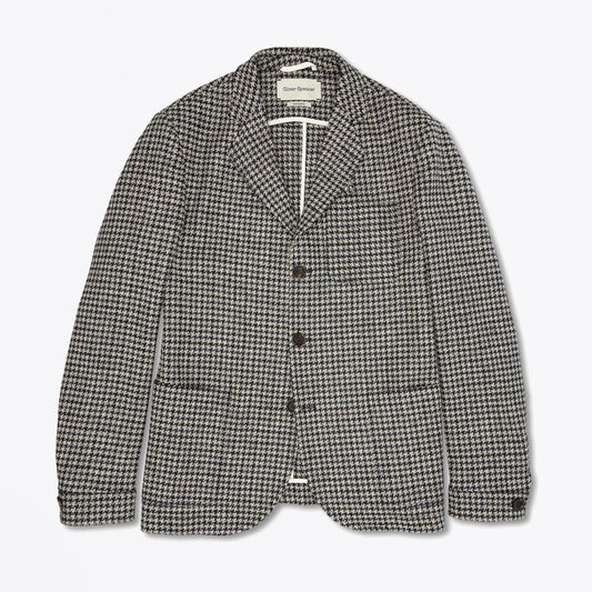 - Solms - Wool Houndstooth Jacket - Navy