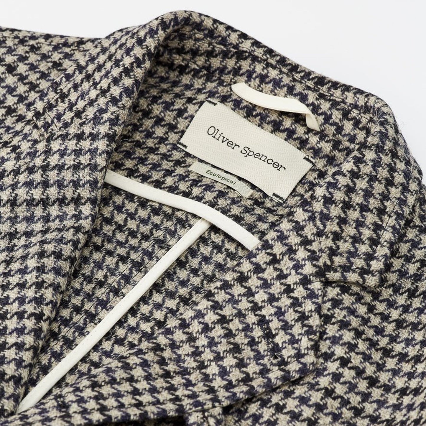 - Solms - Wool Houndstooth Jacket - Navy