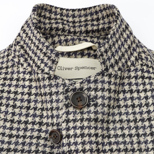 - Solms - Wool Houndstooth Jacket - Navy