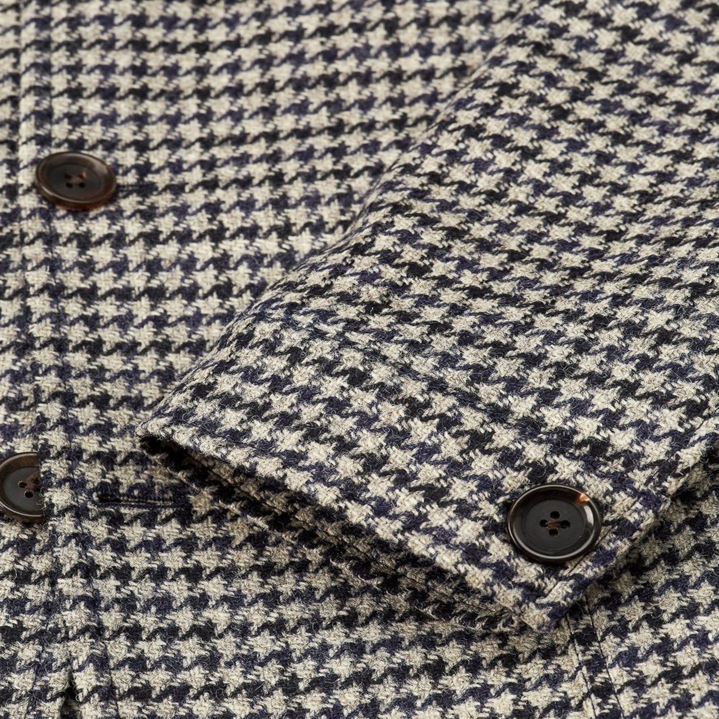 - Solms - Wool Houndstooth Jacket - Navy