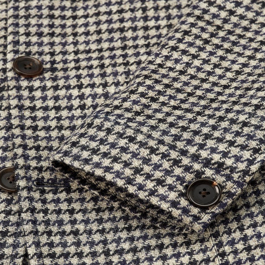 - Solms - Wool Houndstooth Jacket - Navy