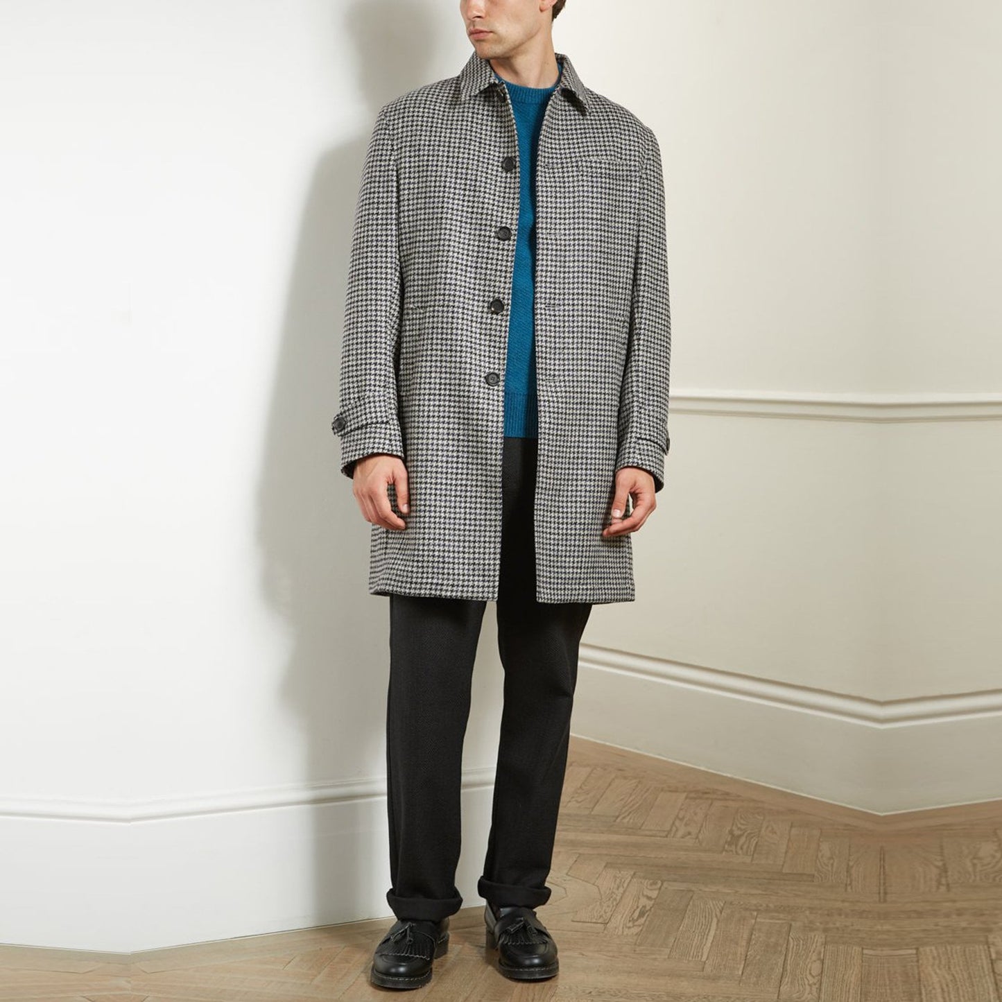 Grandpa - Houndstooth Coat - Navy