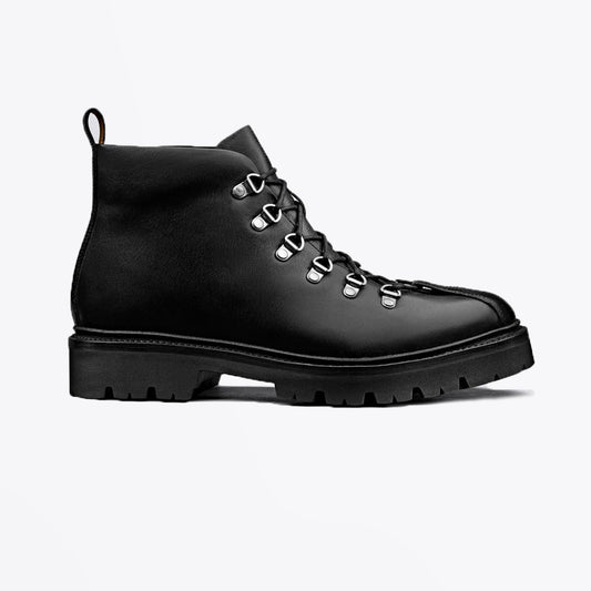 - Bobby - Smooth Calf Hiker Boots - Black