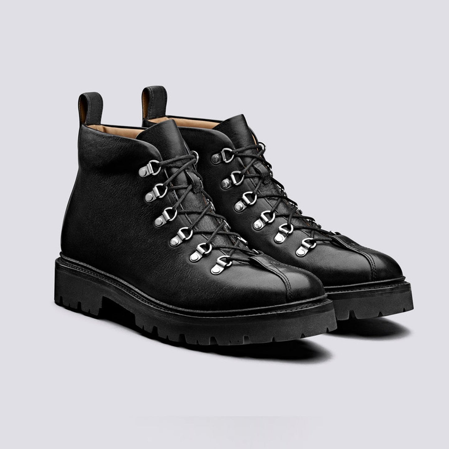 - Bobby - Smooth Calf Hiker Boots - Black