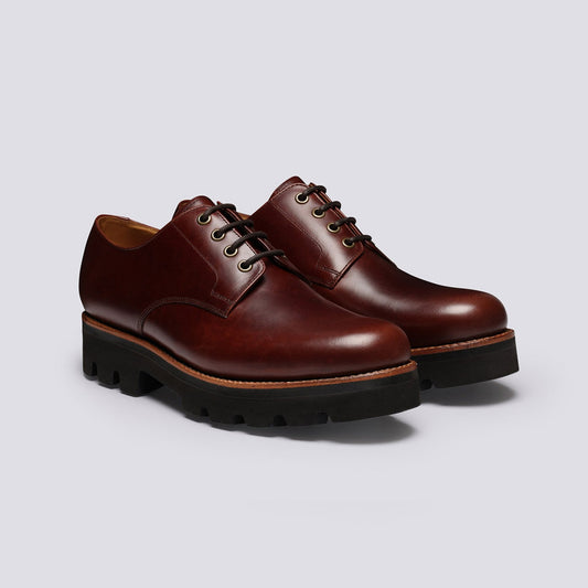 Landon - Leather Derby Shoes - Chestnut