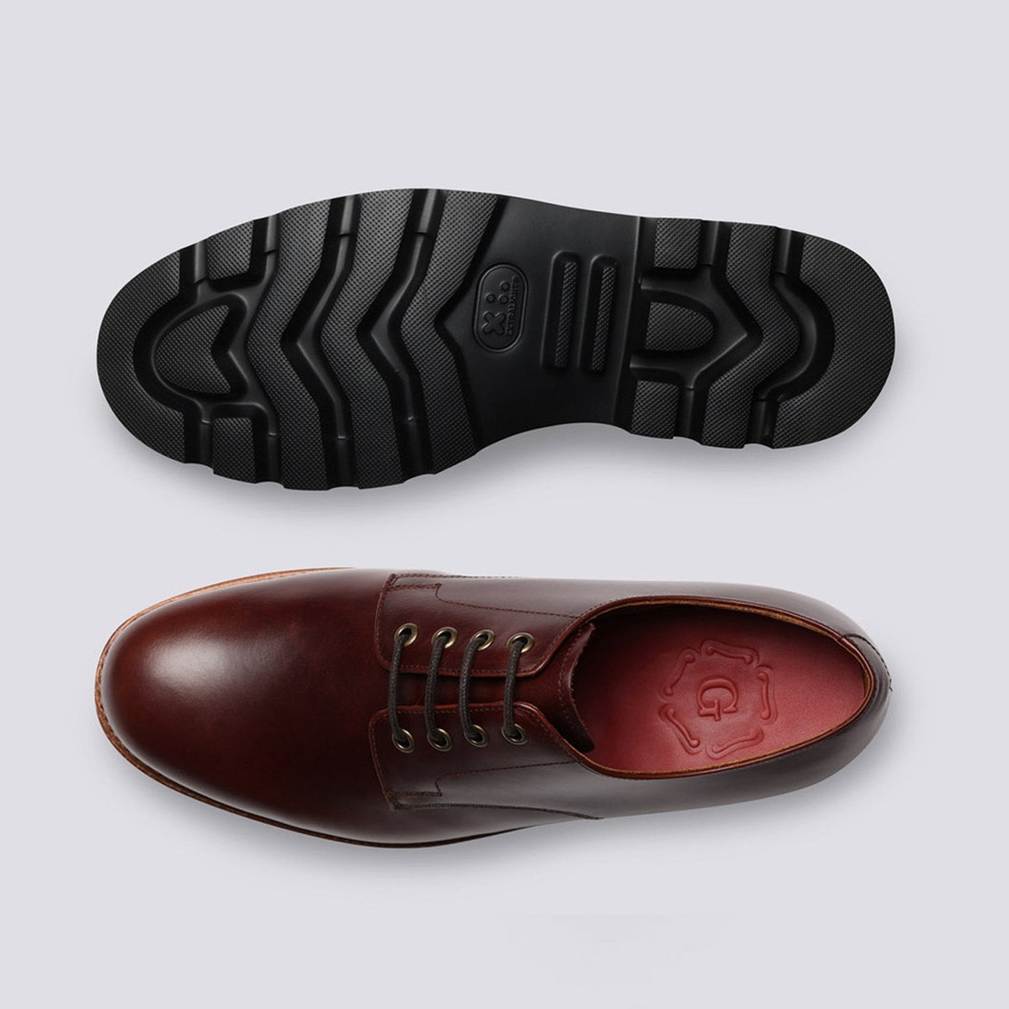 Landon - Leather Derby Shoes - Chestnut