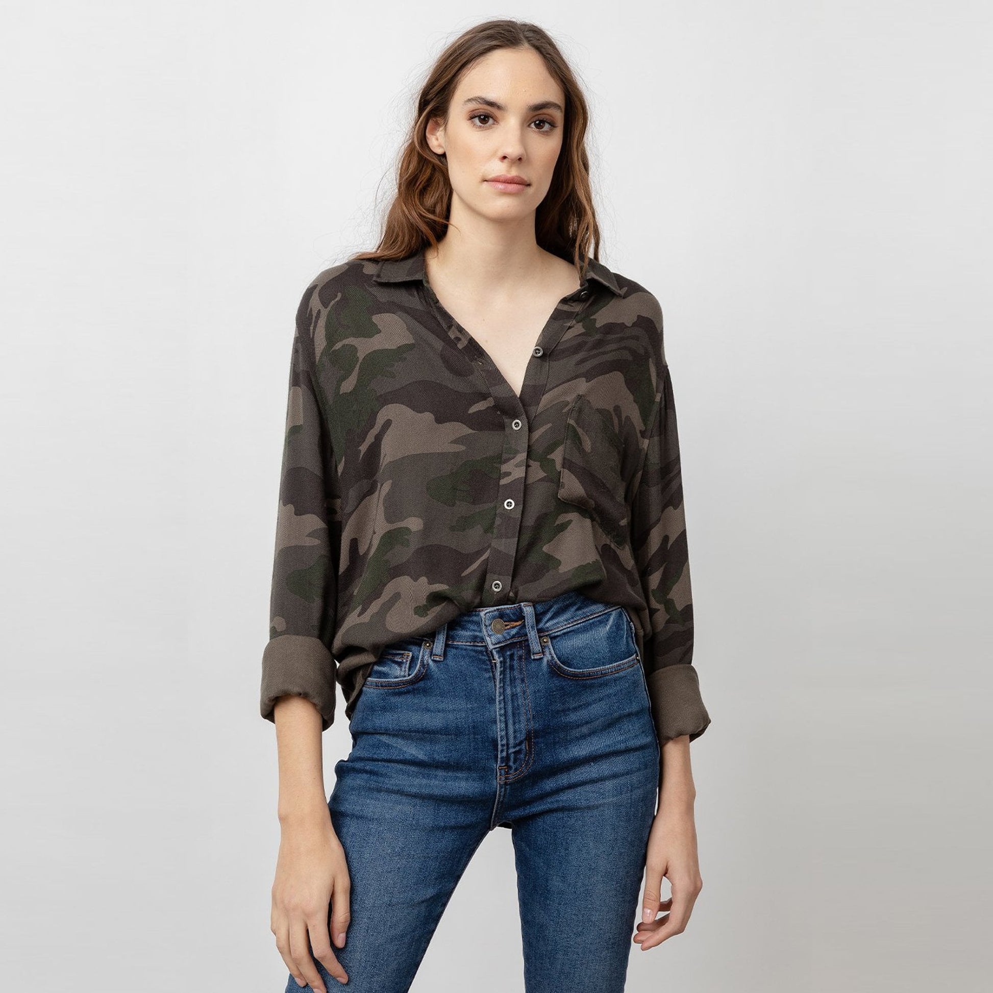 Rails Hunter - Camo Print Shirt - Green