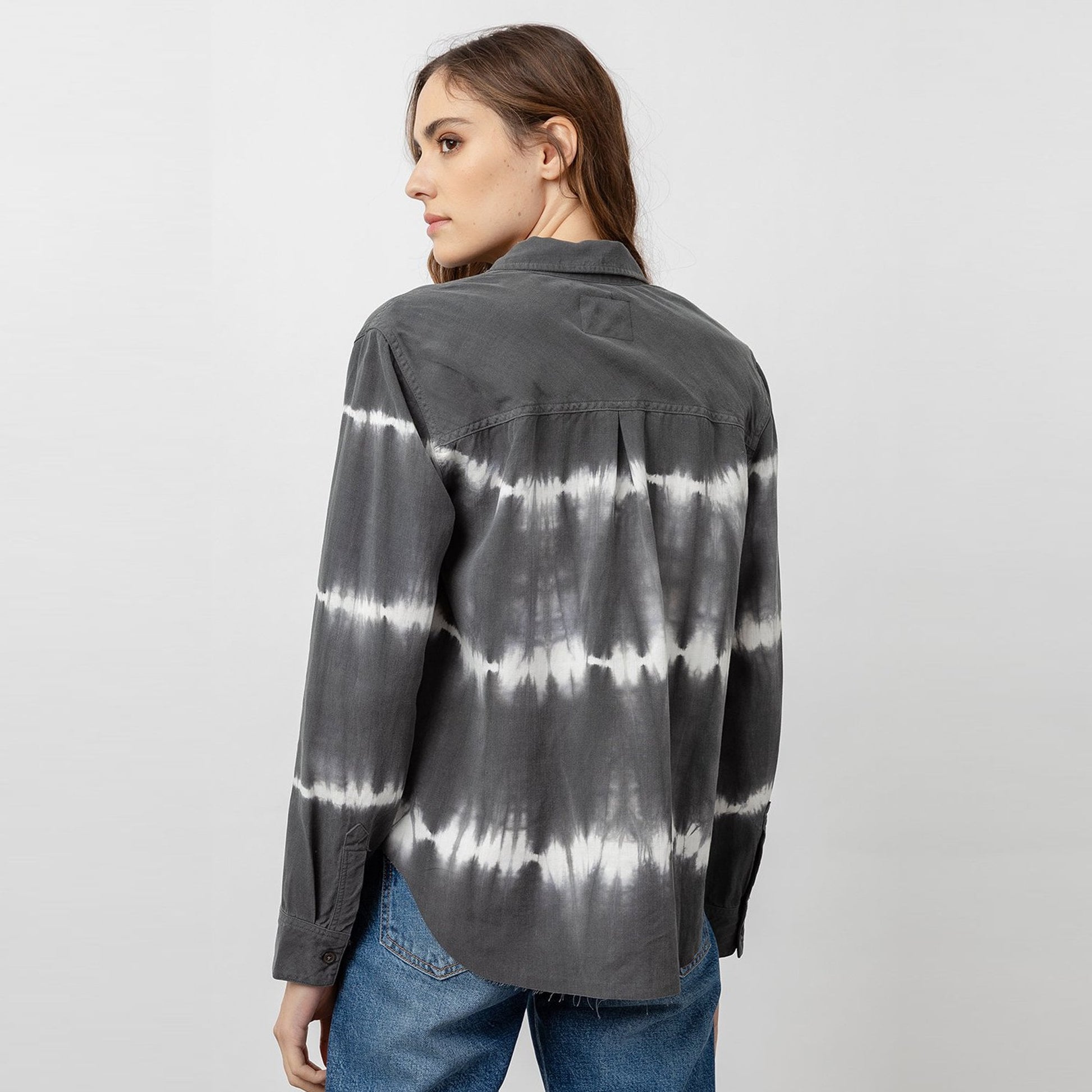 Rails Ingrid - Tie-Dye Print Shirt - Grey/White