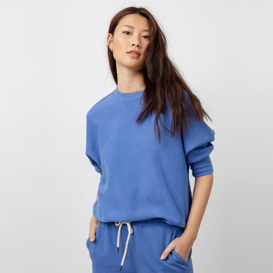 - Annie - Brushed Fleece Sweatshirt - Blue