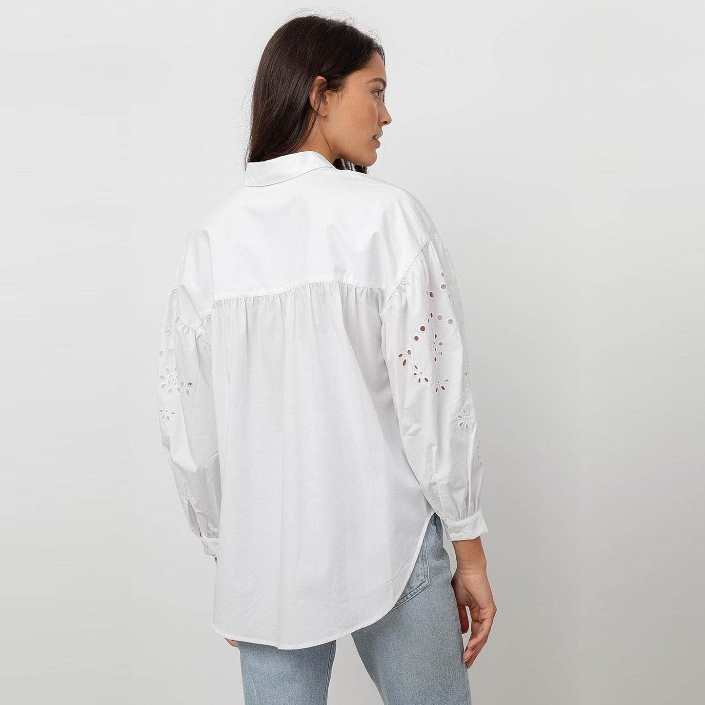 - Alister - Lace Embroidered Shirt - White
