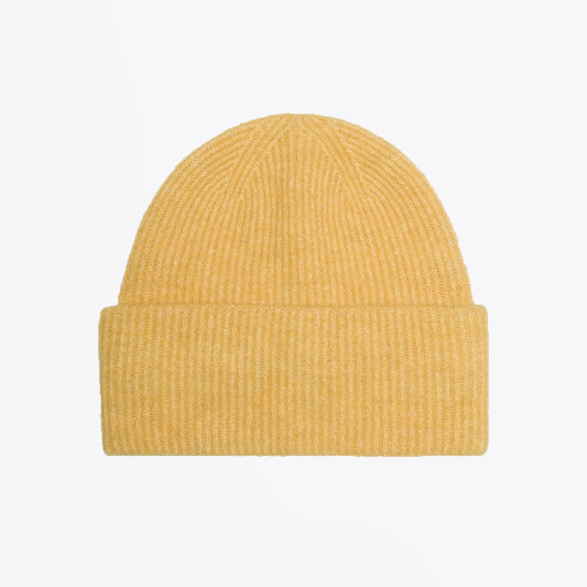 Knit Beanie Hat - Yellow