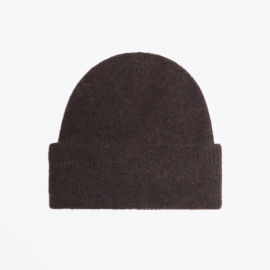 Knit Beanie Hat - Brown