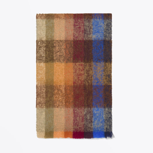 Woven Check Scarf - Orange/Multi