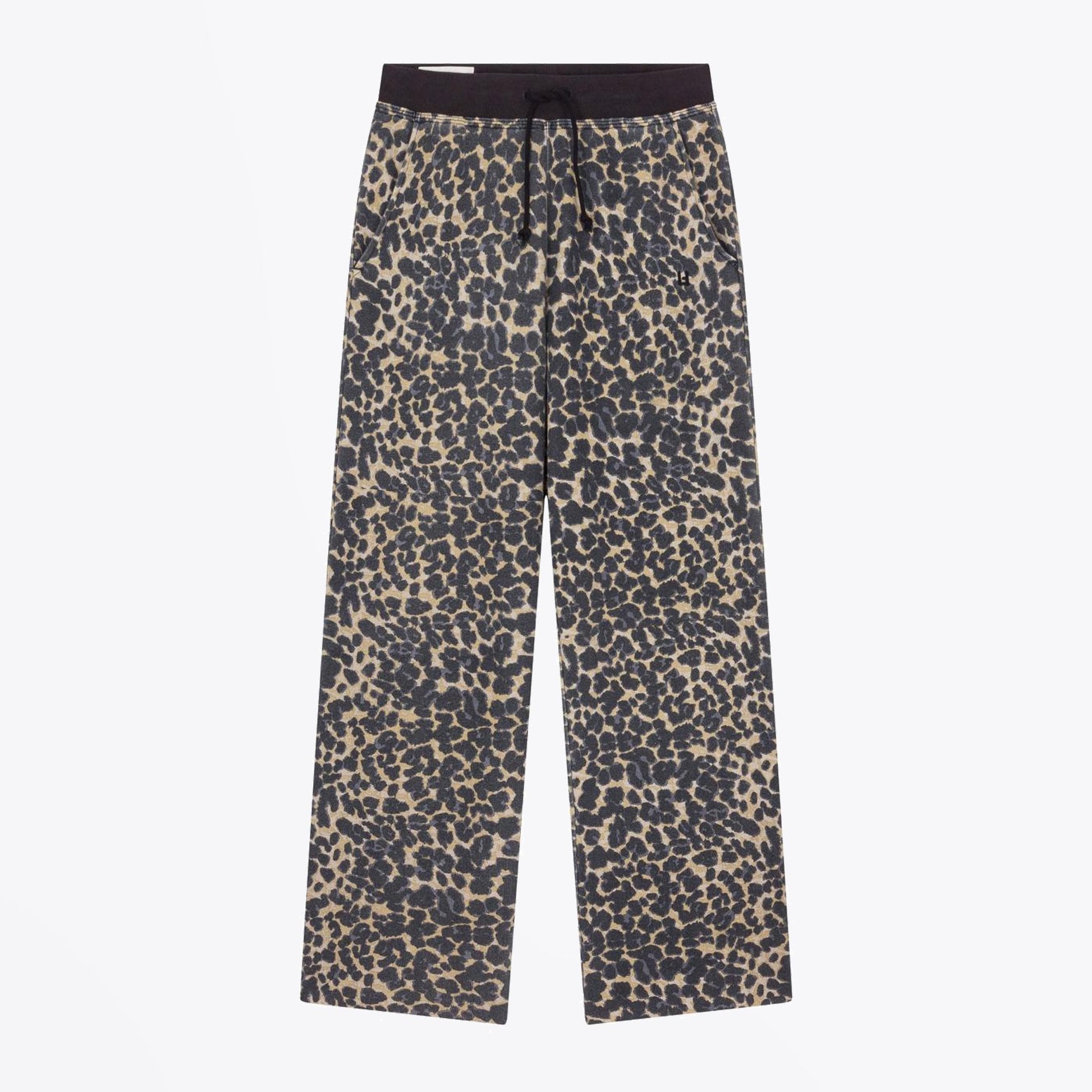 Leon - Leopard Print Sweatpants - Beige/Black