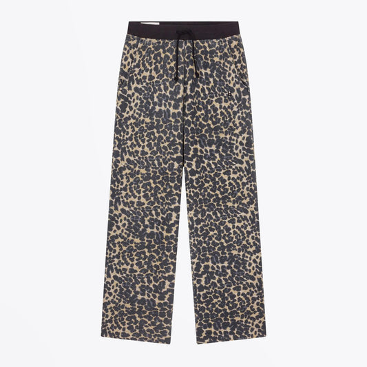 Leopard Print Sweatpants - Beige/Black