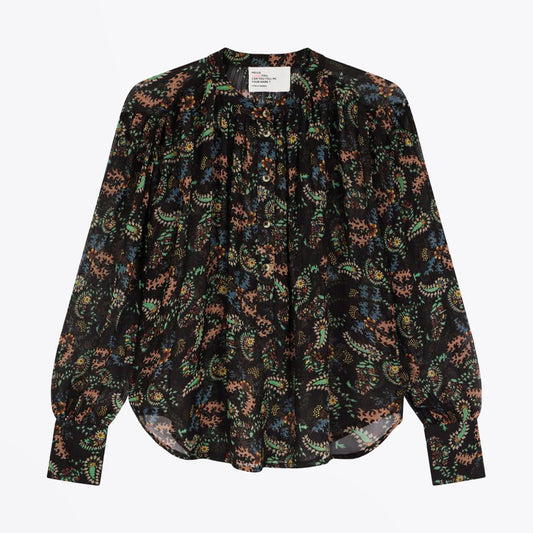 - Dandelion Print Blouse - Black/Multi