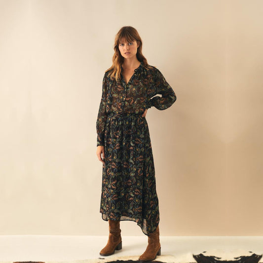 - Dandelion Print Blouse - Black/Multi