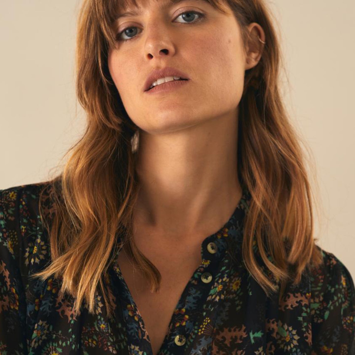 - Dandelion Print Blouse - Black/Multi