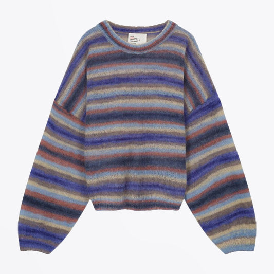 - Wool Stripe Pullover - Blue/Multi