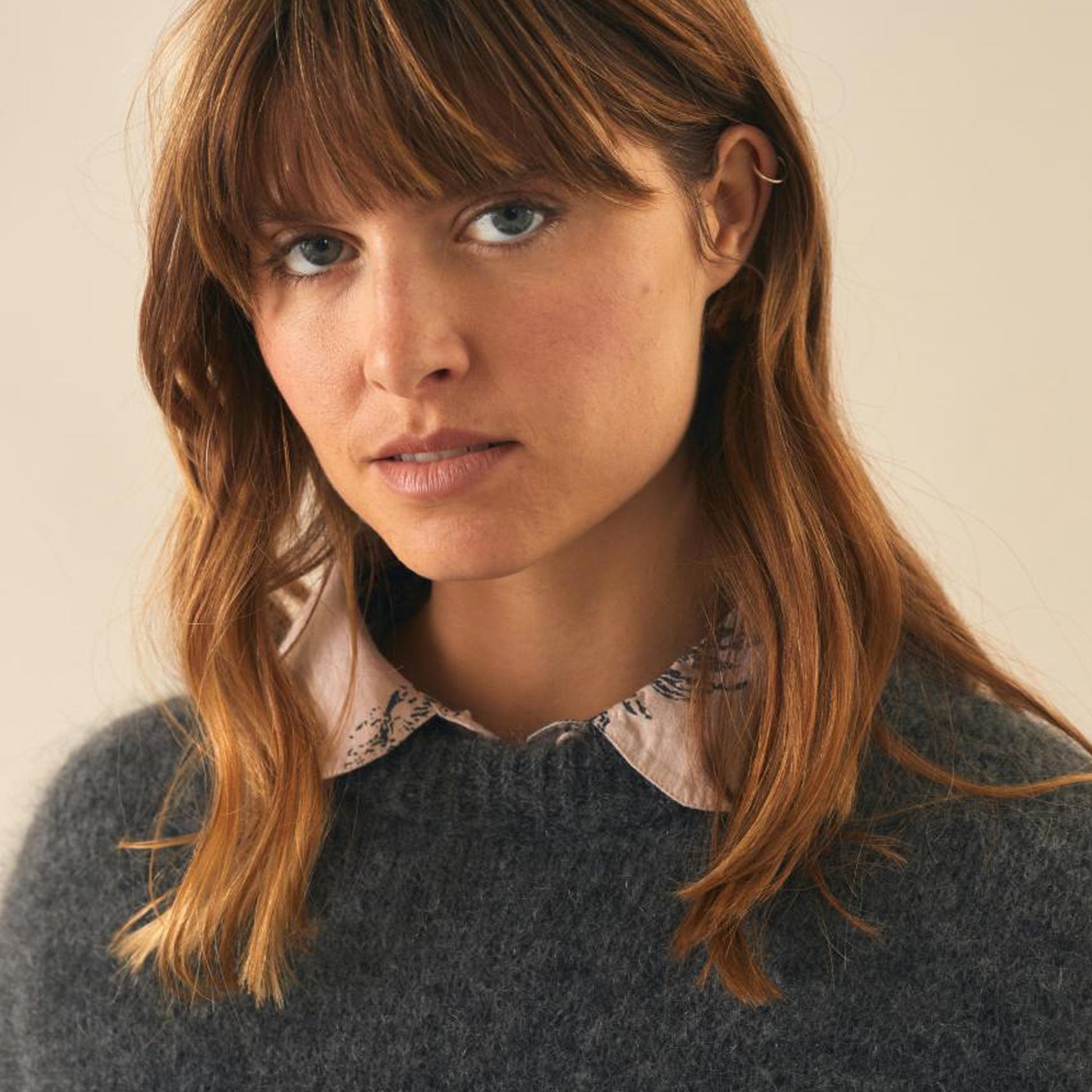 Leon Mohair Blend Pullover - Grey