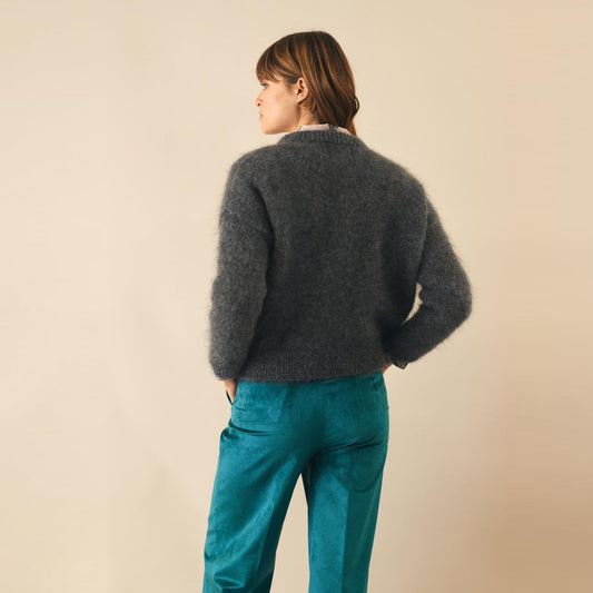 Mohair Blend Pullover - Grey