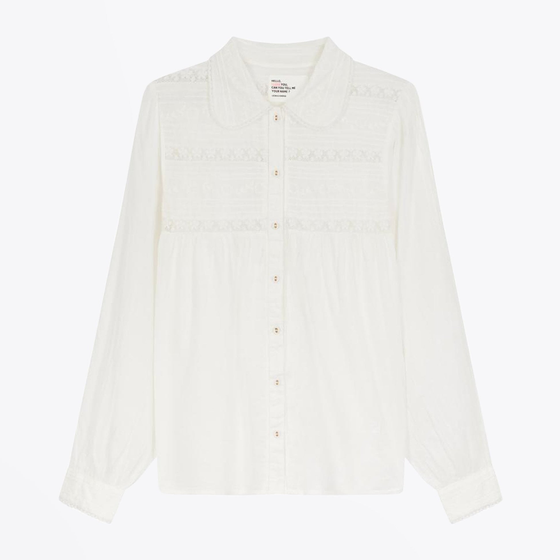 Leon Lace Embroidered Shirt - White