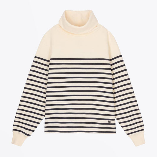 - Cotton-Blend Stripe Sweater - Off-White