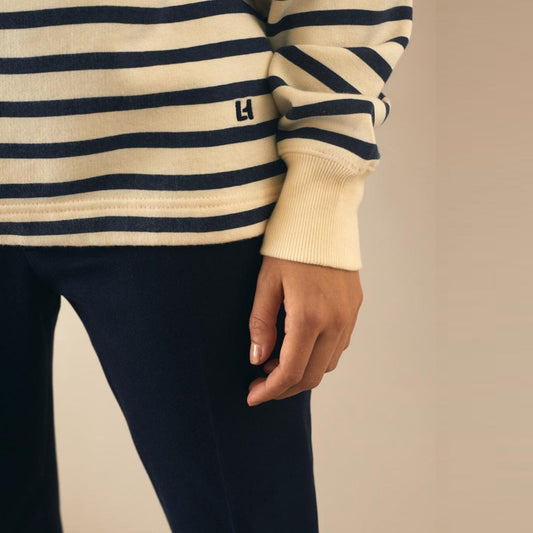 - Cotton-Blend Stripe Sweater - Off-White