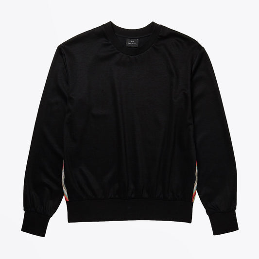 - Cotton-Blend Sweatshirt With 'Swirl' Trim - Black