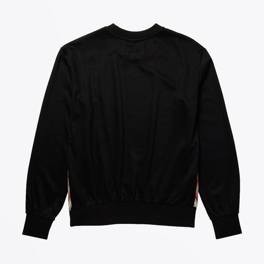 - Cotton-Blend Sweatshirt With 'Swirl' Trim - Black