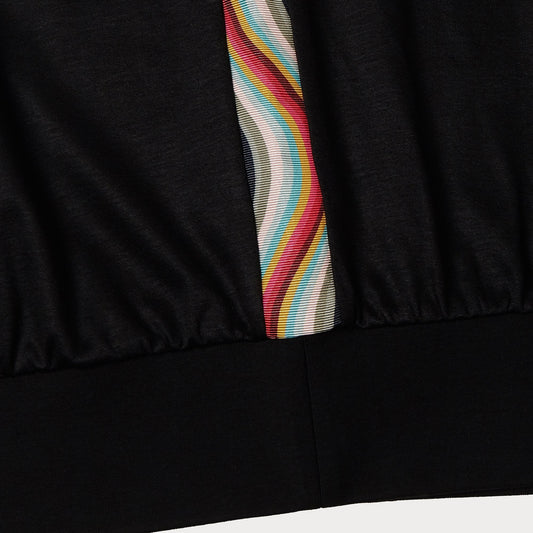 - Cotton-Blend Sweatshirt With 'Swirl' Trim - Black