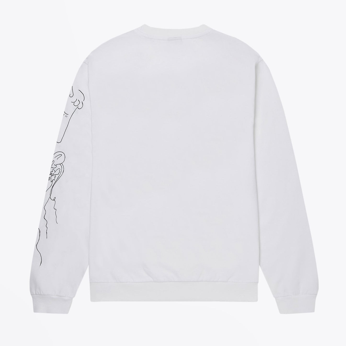 - 'Living On A Cloud' Cotton Long-Sleeve T-Shirt - White