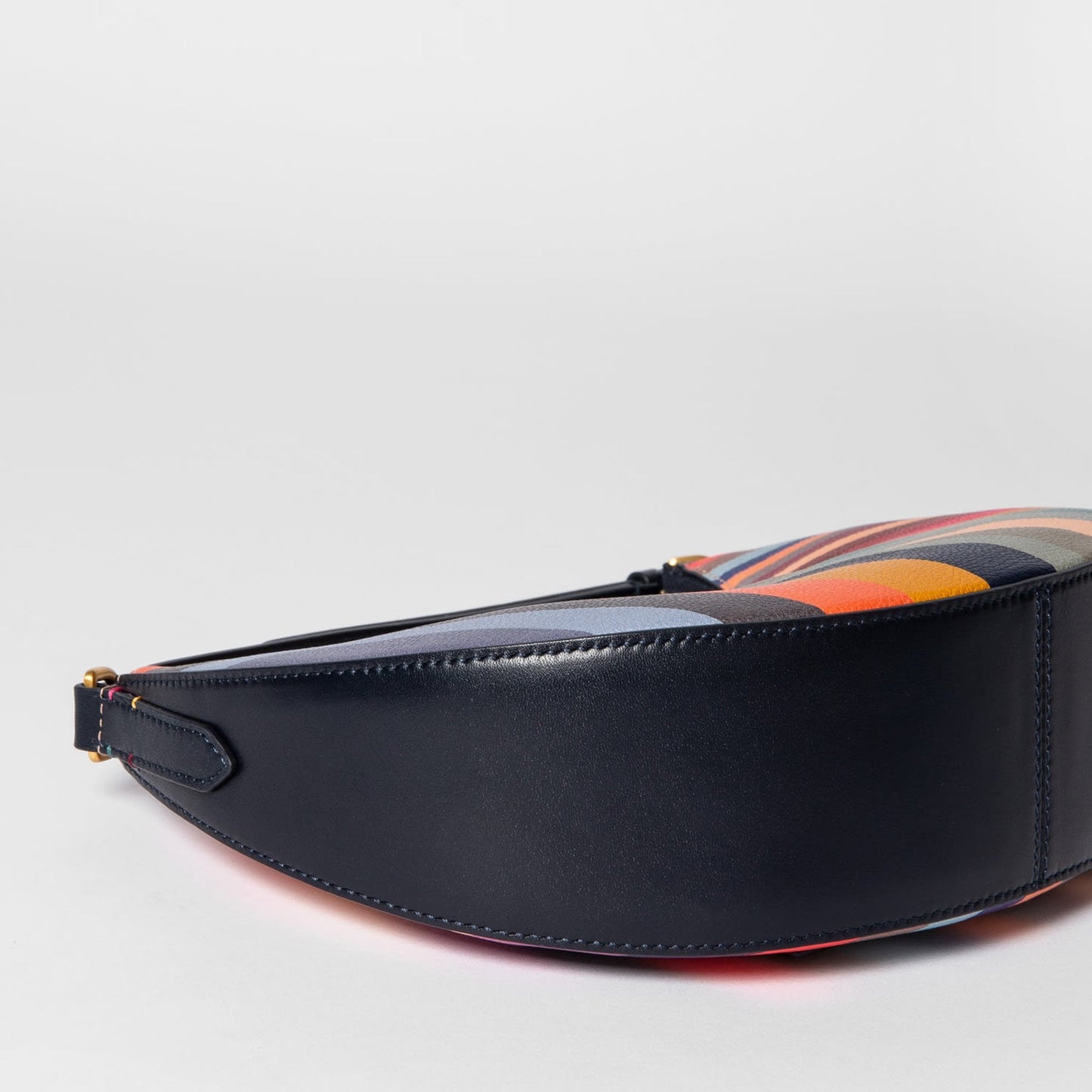 - 'Swirl' Print Leather Crescent Bag - Multi