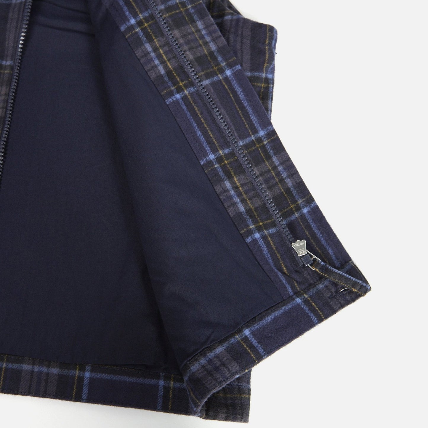Nebraska Cotton Check Gilet - Navy