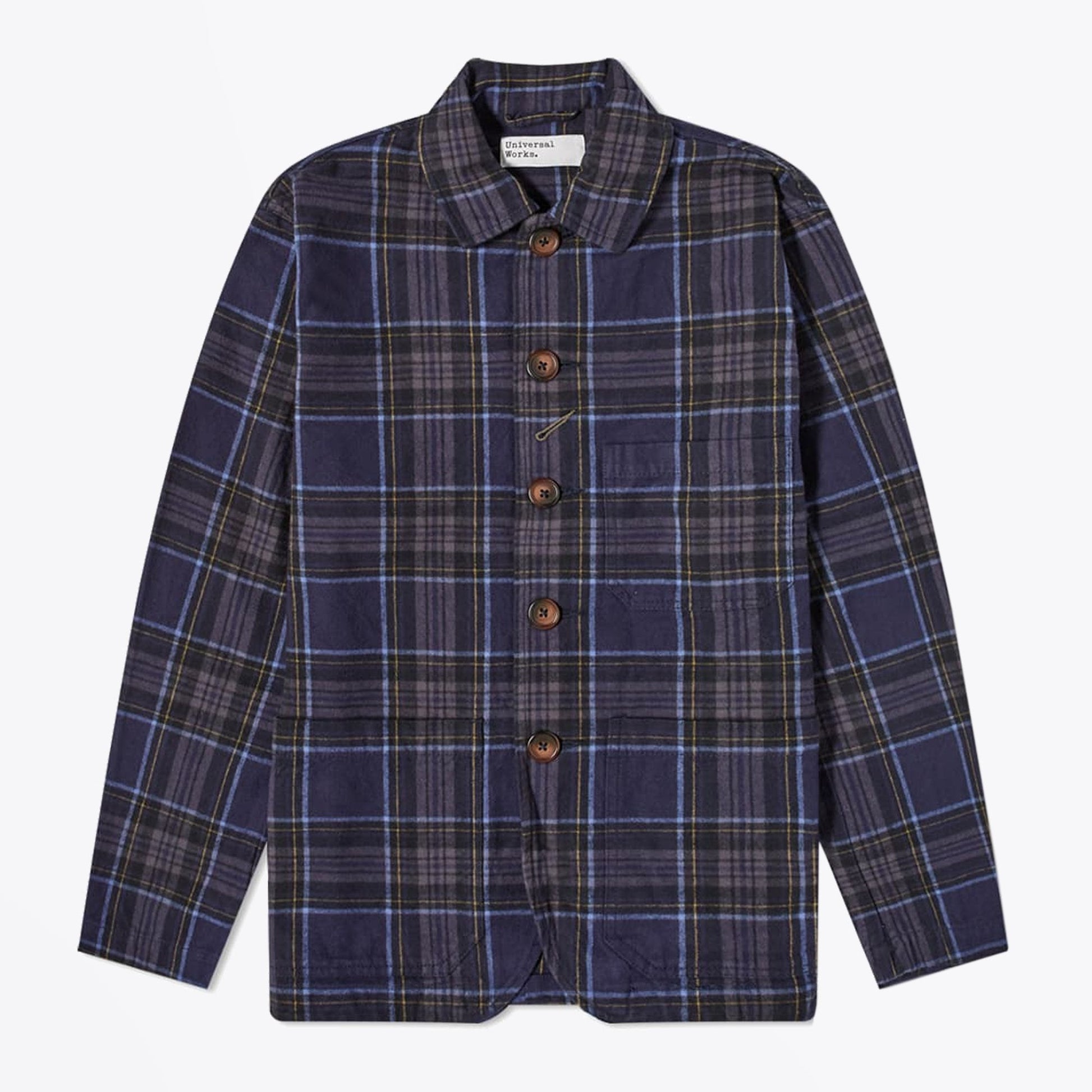 Universal Nebraska Check Bakers Chore Jacket - Navy