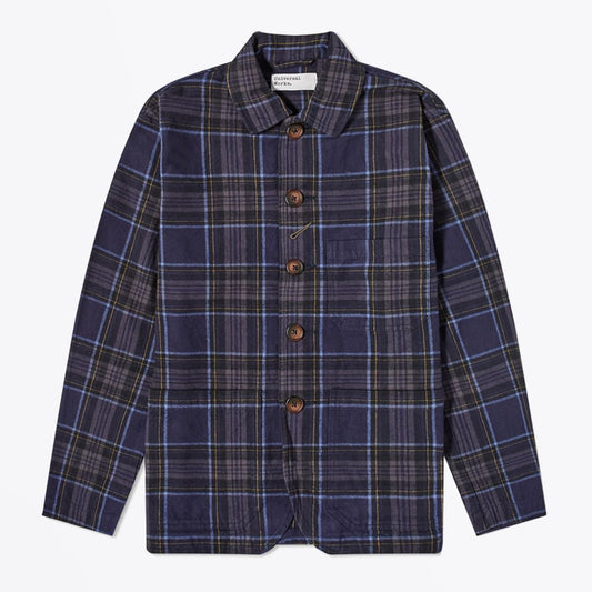 Nebraska Check Bakers Chore Jacket - Navy