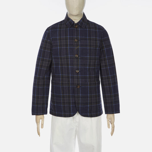 Nebraska Check Bakers Chore Jacket - Navy