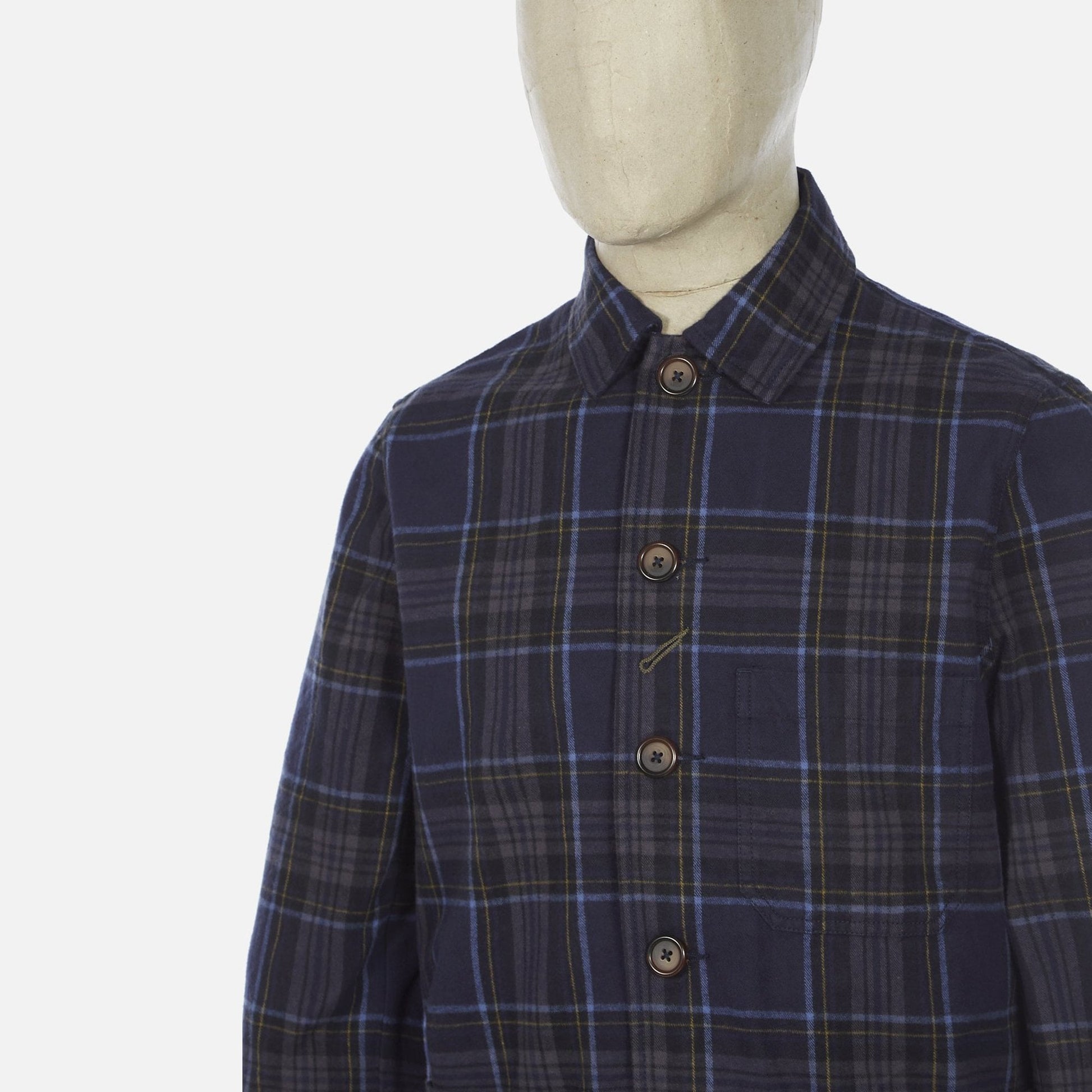 Universal Nebraska Check Bakers Chore Jacket - Navy