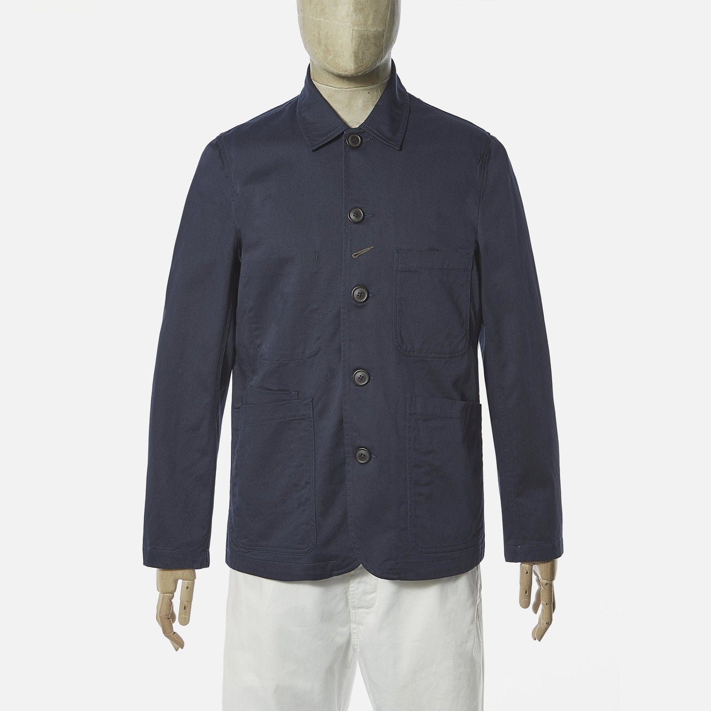 - Cotton Twill Bakers Jacket - Navy