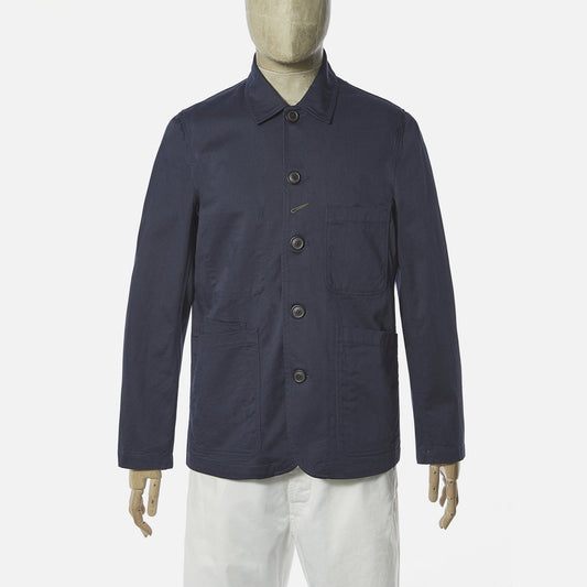 - Cotton Twill Bakers Jacket - Navy