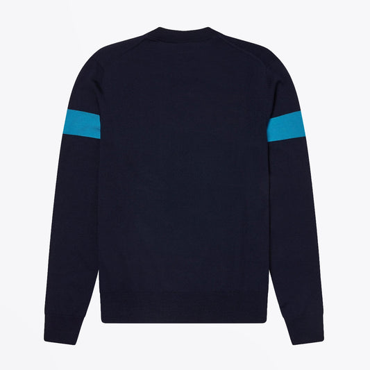- Crew Neck Knitted Pullover - Navy