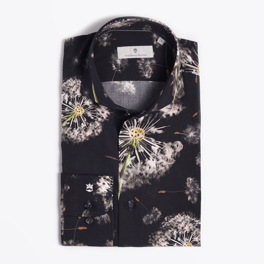 - Dandelion Print Shirt - Navy
