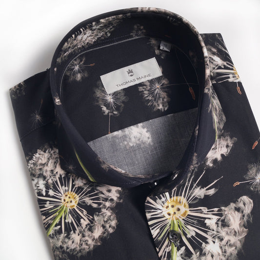 - Dandelion Print Shirt - Navy