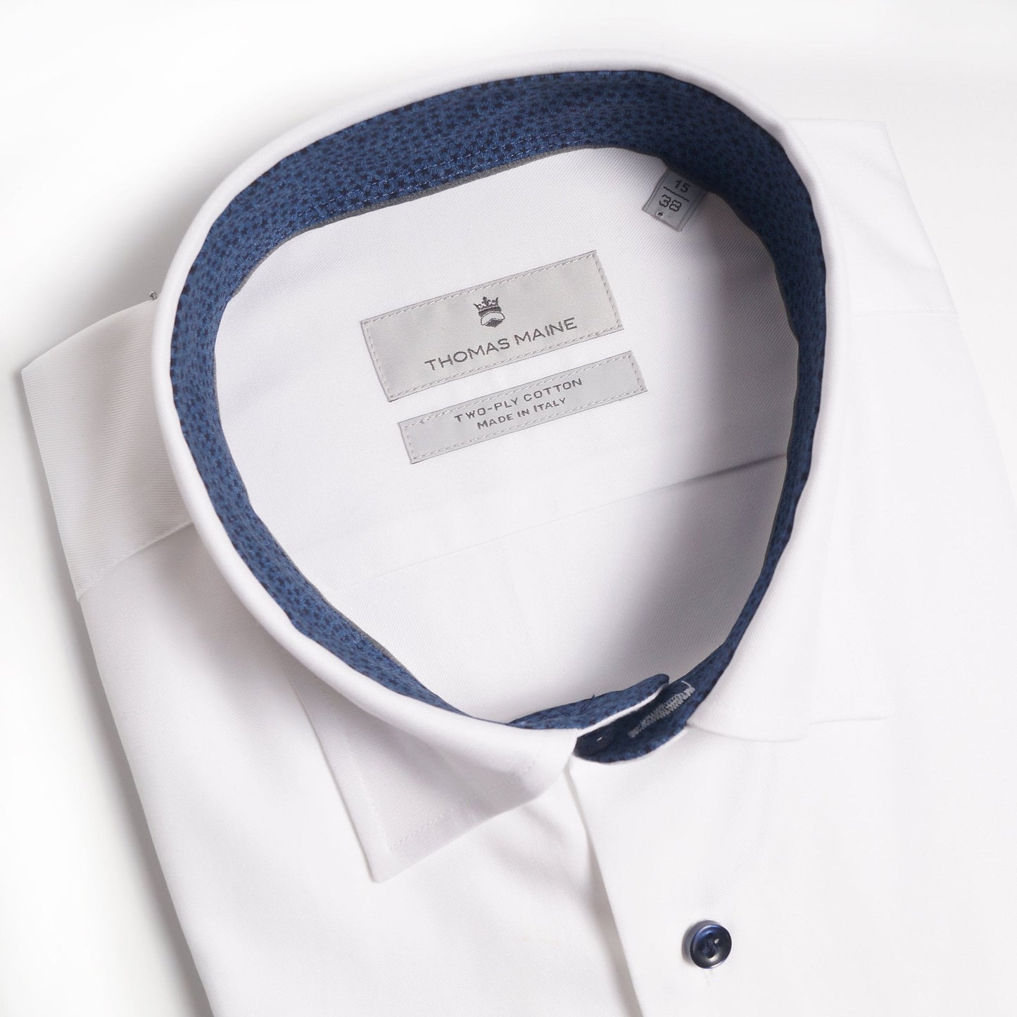 - Blue Star Trim Insert Shirt - White