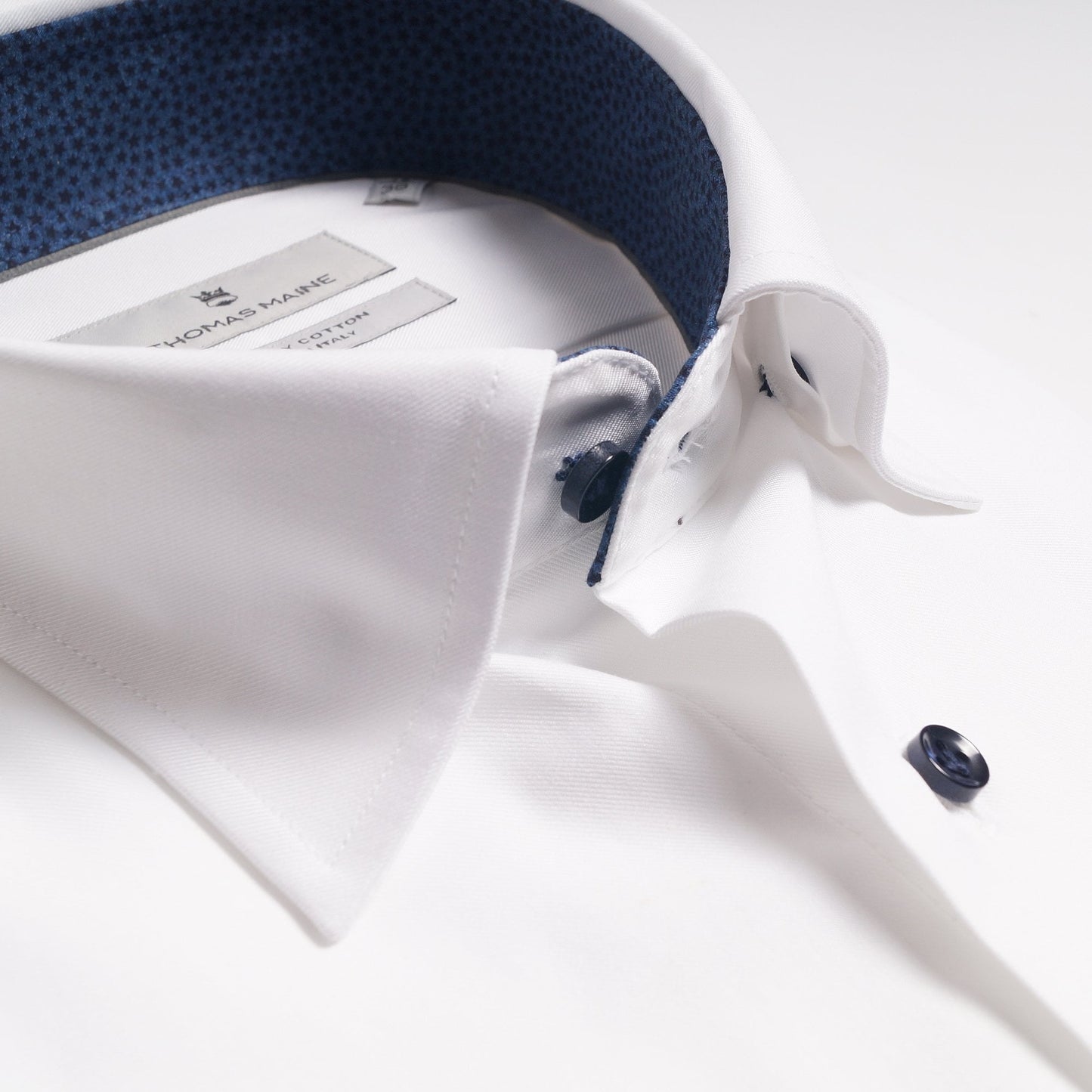 - Blue Star Trim Insert Shirt - White