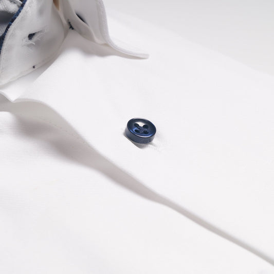 - Blue Star Trim Insert Shirt - White