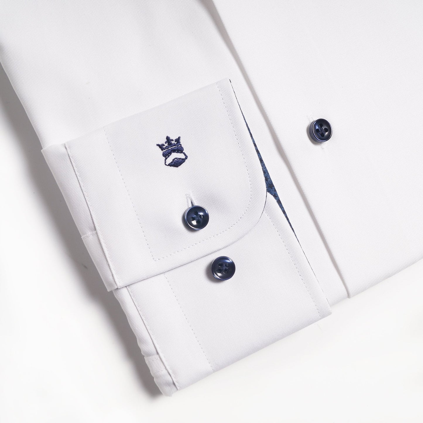 - Blue Star Trim Insert Shirt - White