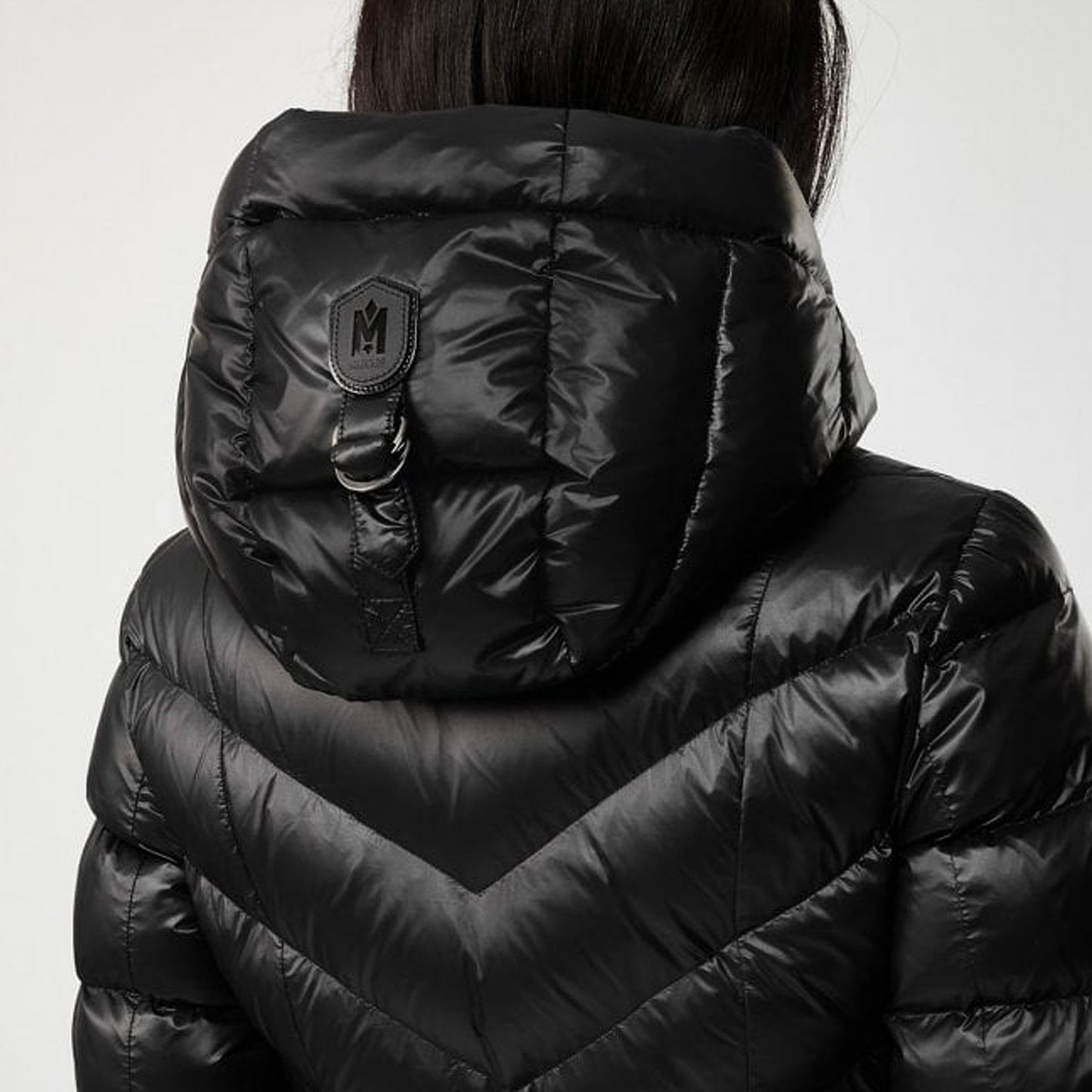 - Calina - Maxi Lightweight Down Hooded Coat - Black